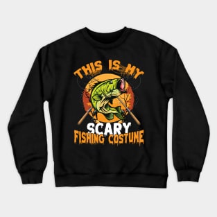 Fishing Pumpkin Halloween Custome Funny Ideas For Men Women Crewneck Sweatshirt